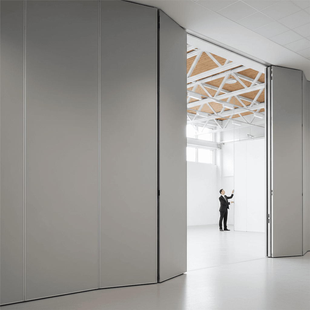 Operable partition wall system partially opened