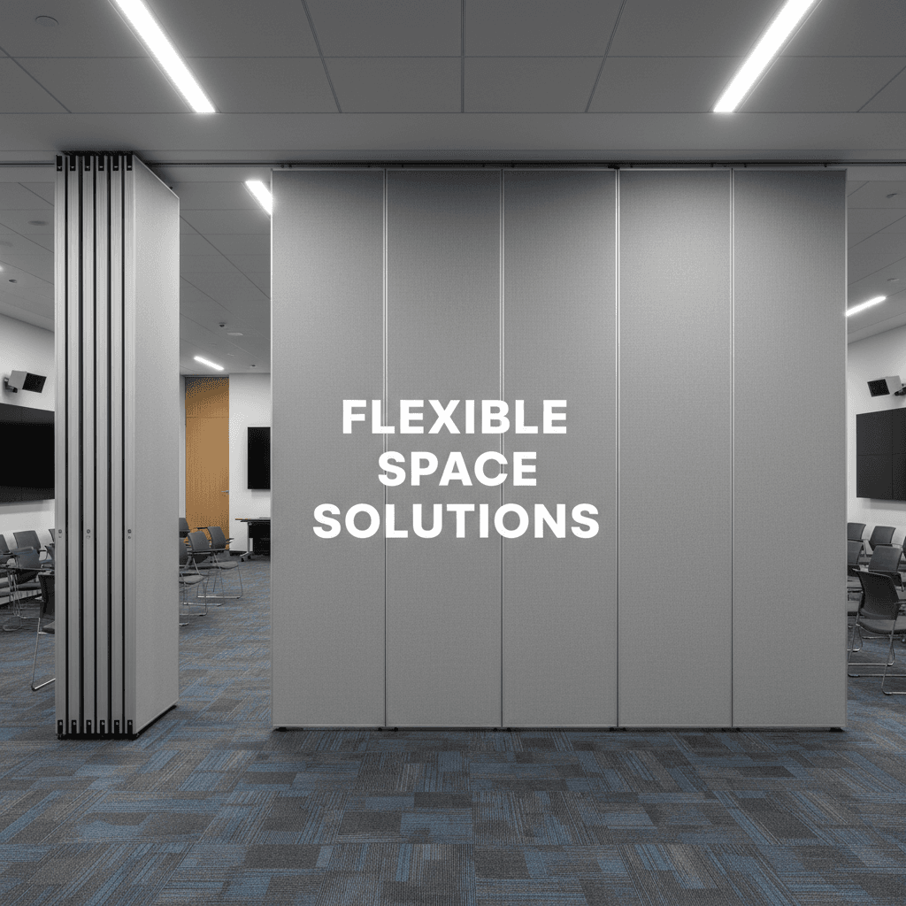 operable wall partition in institutional setting